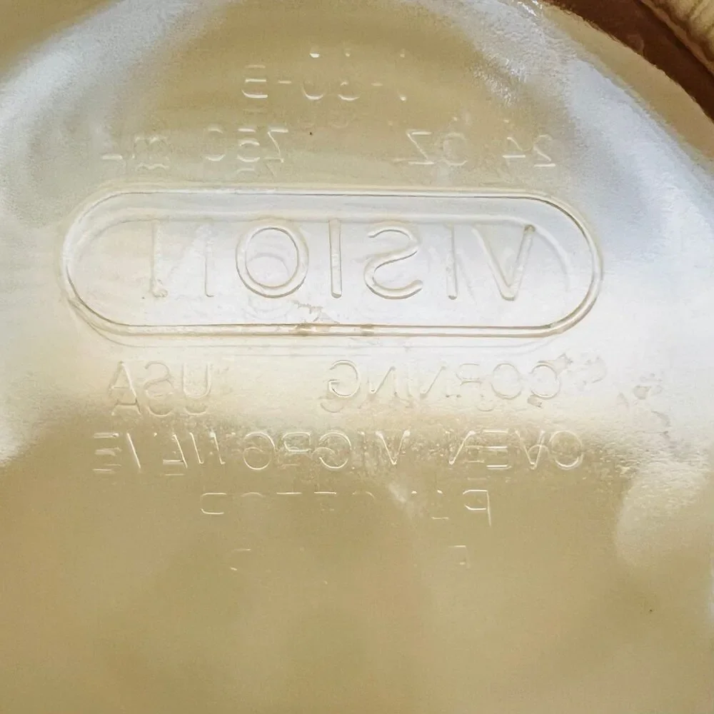 CORNING Vision Amber Glass V-30-B Round Ribbed 24 oz/750 ml Casserole Dish Only